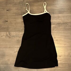 Wild Fable Black Backless Dress with White Straps